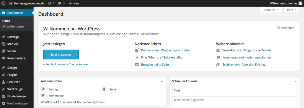 Homepage erstellen mit WordPress Anleitung für Beginner