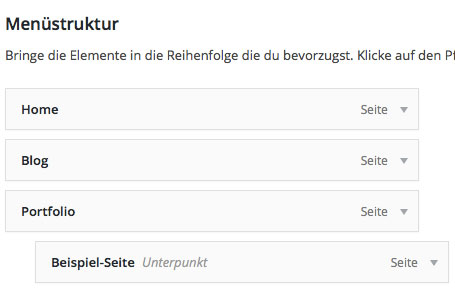 Wordpress Menü ändern