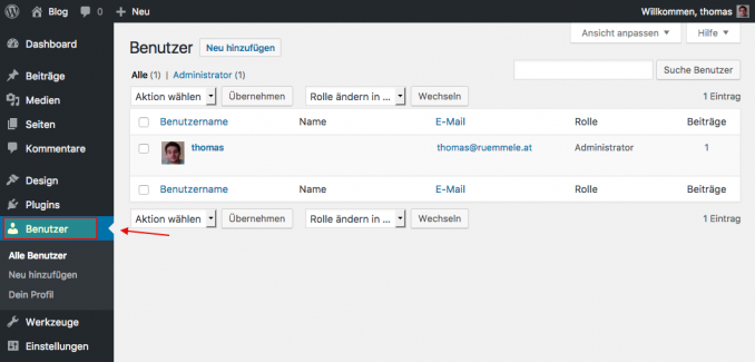 WordPress Benutzer