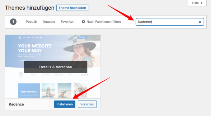So installierst du das beste kostenlose WordPress Theme Kadence
