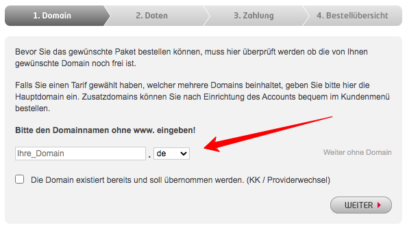 Domain bestellen